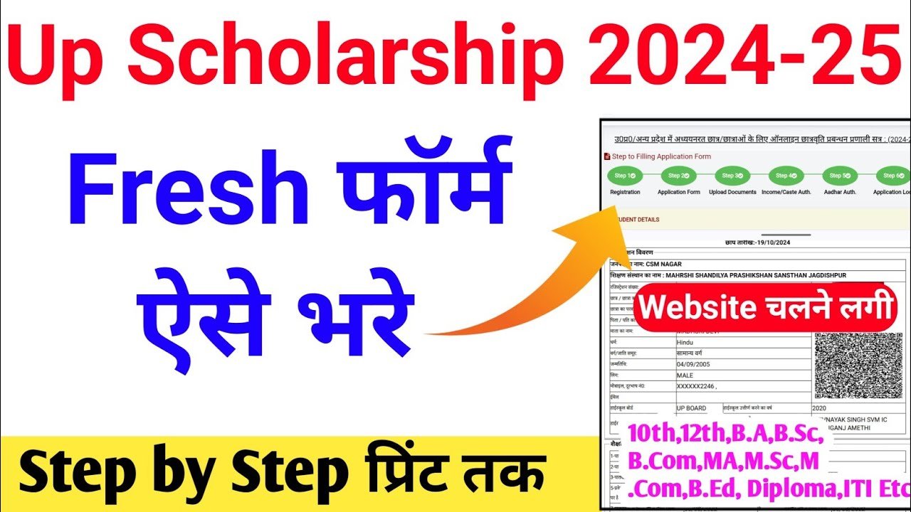 UP Scholarship 2024-25:प्री-मैट्रिक और पोस्ट-मैट्रिक के लिए ऑनलाइन आवेदन करने का डायरेक्ट लिंक,