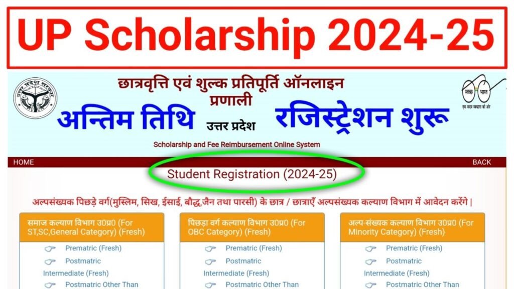 UP Scholarship Registration 2024-25