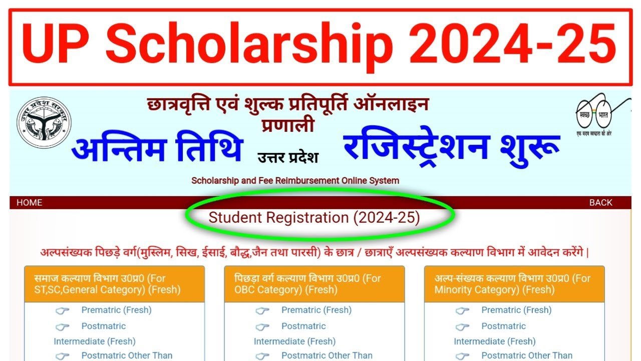 UP Scholarship Registration 2024-25